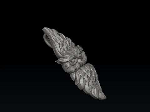 Owl Pendant Ring Set 3D print model 3D Print Model