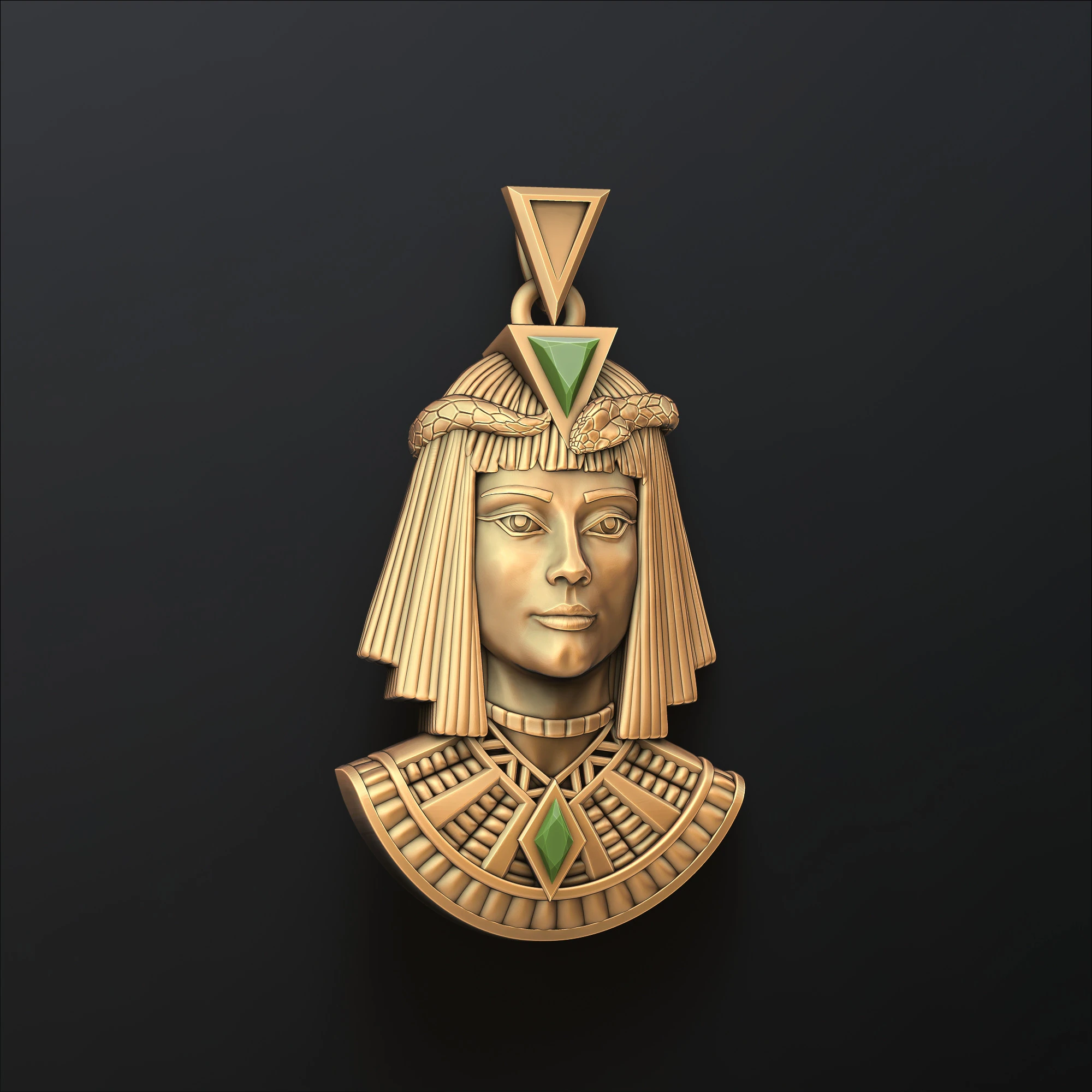 Model cetak 3D Liontin Ratu Cleopatra Model Cetak 3D .c4d .max .obj .3ds .fbx .stl .blend 
