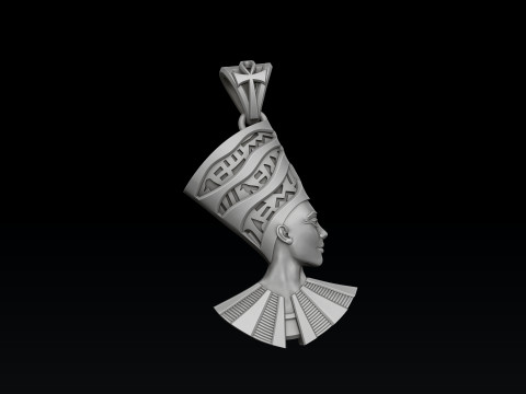 Nefertiti Enamel Pendant 3D print model Modèles 3D en vedette