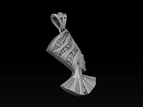 Nefertiti Enamel Pendant 3D print model Modèles 3D en vedette