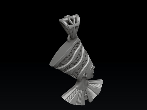 Nefertiti Enamel Pendant 3D print model Modèles 3D en vedette