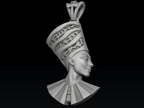 Nefertiti Enamel Pendant 3D print model Modèles 3D en vedette