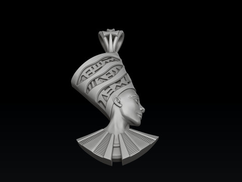 Nefertiti Enamel Pendant 3D print model Modèles 3D en vedette