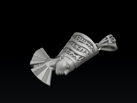 Nefertiti Enamel Pendant 3D print model Modèles 3D en vedette