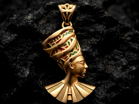 Nefertiti Enamel Pendant 3D print model 3D Print Model
