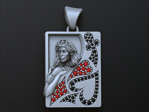 Playing Card Queen 3D print model 3Dプリントモデル