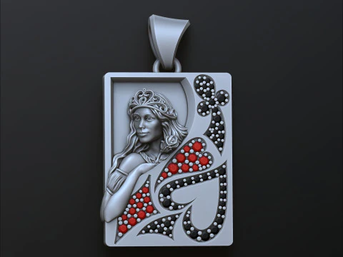 Modello di stampa 3D della Regina delle carte da gioco Modello di stampa 3D