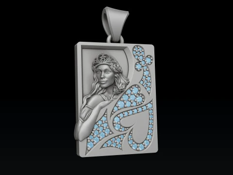 Playing Card Queen 3D print model 3D Print Model