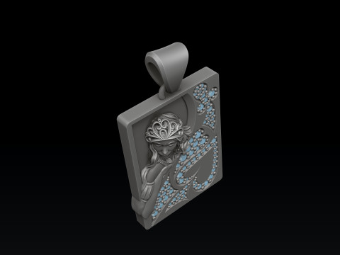 Playing Card Queen 3D print model 3D 프린트 모델