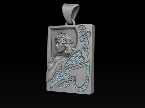 Playing Card Queen 3D print model 3D 프린트 모델