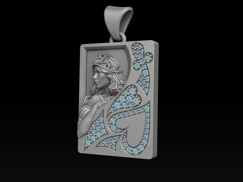 Playing Card Queen 3D print model 3D Print Model