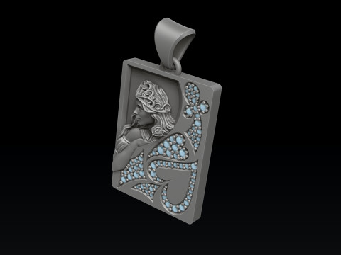 Playing Card Queen 3D print model 3D 프린트 모델
