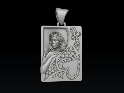 Playing Card Queen 3D print model 3D Print Model