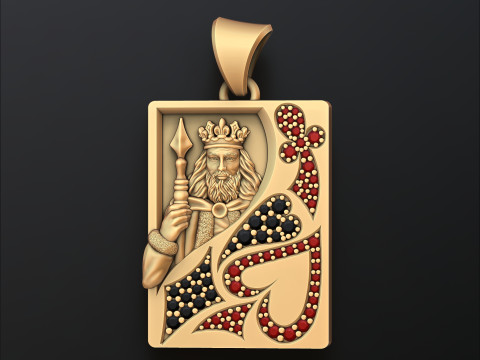 Playing Card King 3D print model 3Dプリントモデル