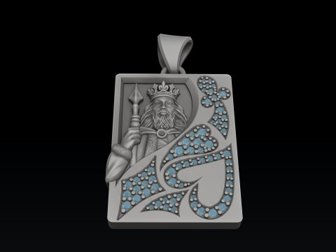 Playing Card King 3D print model 3Dプリントモデル