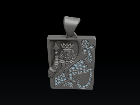 Playing Card King 3D print model 3Dプリントモデル