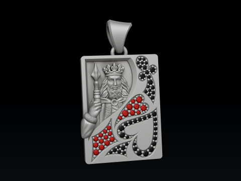 Playing Card King 3D print model 3Dプリントモデル