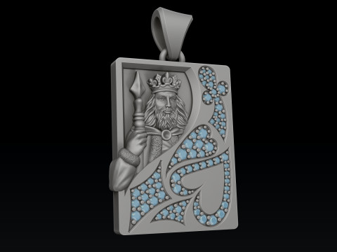 Playing Card King 3D print model 3Dプリントモデル