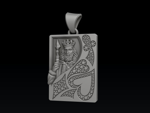 Playing Card King 3D print model 3Dプリントモデル