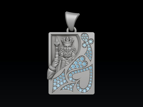 Playing Card King 3D print model 3Dプリントモデル