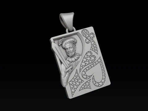 Playing Cards King Queen Jack Pendants Pack 3D print model 3D Print Model