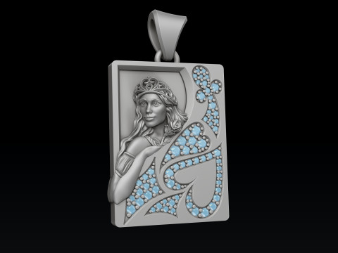 Playing Cards King Queen Jack Joker Pendants Set 3D print model 3D-Druckmodell