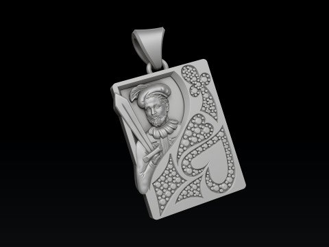 Playing Cards King Queen Jack Joker Pendants Set 3D print model 3D-Druckmodell