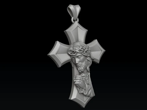 Praying Jesus Cross Pendant 3D print model 3D Print Model