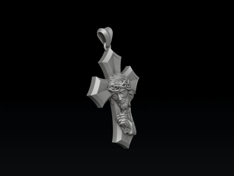 Praying Jesus Cross Pendant 3D print model 3D Print Model