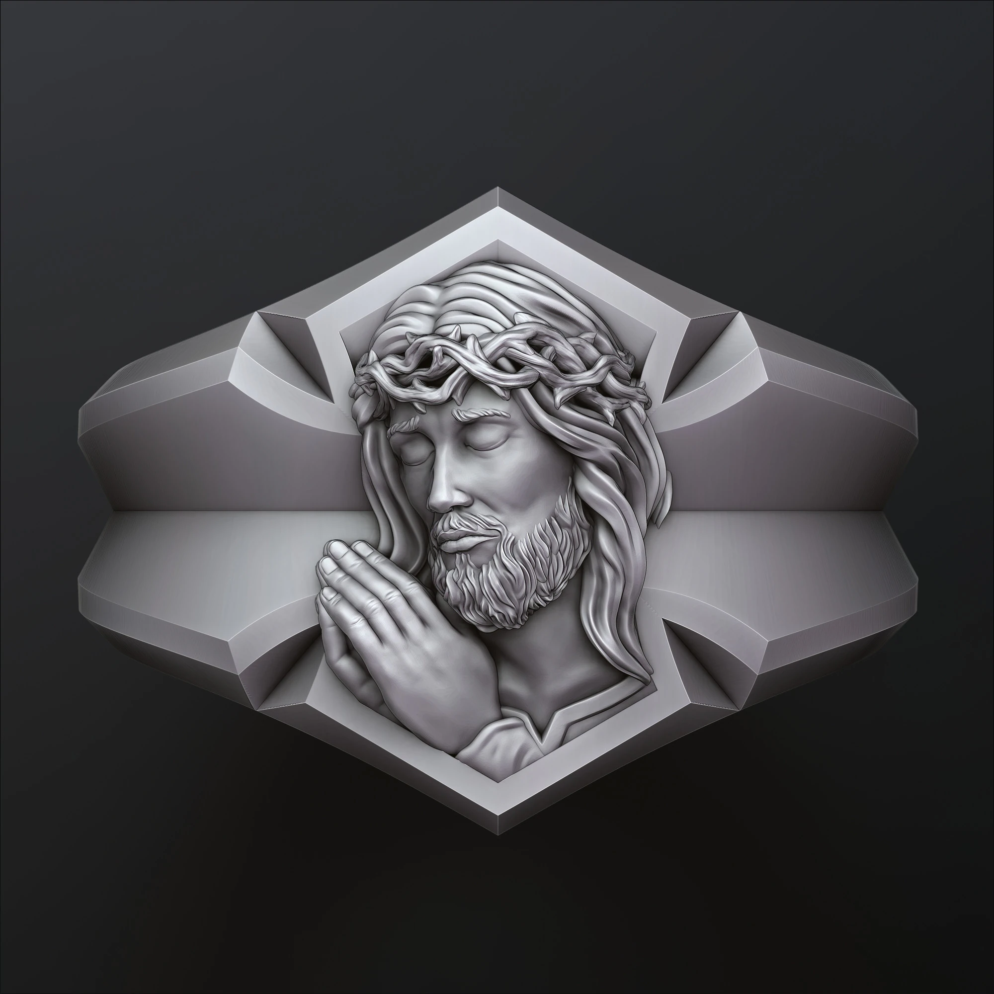 Praying Jesus Cross Ring 3D print model 3D Print Model .c4d .max .obj .3ds .fbx .stl .blend 