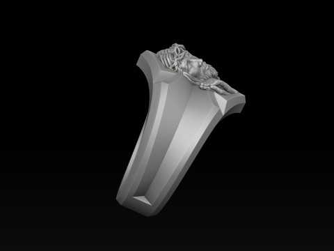 Praying Jesus Cross Ring 3D print model 3D Print Model