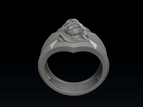 Praying Jesus Cross Ring 3D print model 3D Print Model