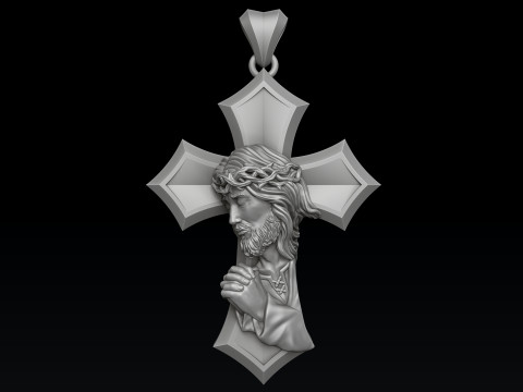 Praying Jesus Cross Ring Pendant Set Pack 3D print model 3Dプリントモデル