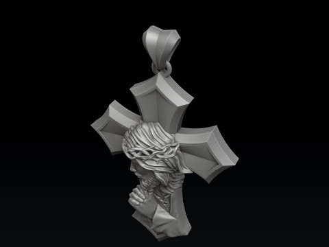 Praying Jesus Cross Ring Pendant Set Pack 3D print model 3Dプリントモデル
