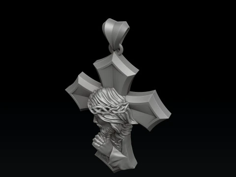 Praying Jesus Cross Ring Pendant Set Pack 3D print model 3D Print Model