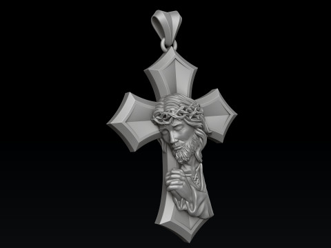 Praying Jesus Cross Ring Pendant Set Pack 3D print model 3Dプリントモデル