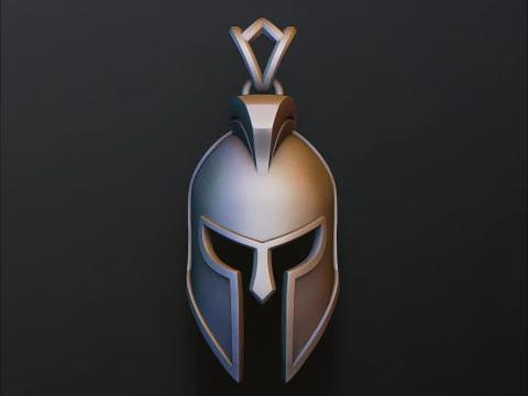 ヘルメットペンダント 3D プリントモデル 3Dプリントモデル