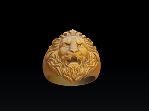 Lion Ring Free Free 3D print model 3Dプリントモデル