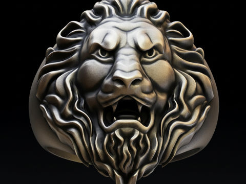 Model cetak 3D gratis Lion Ring Model Cetak 3D