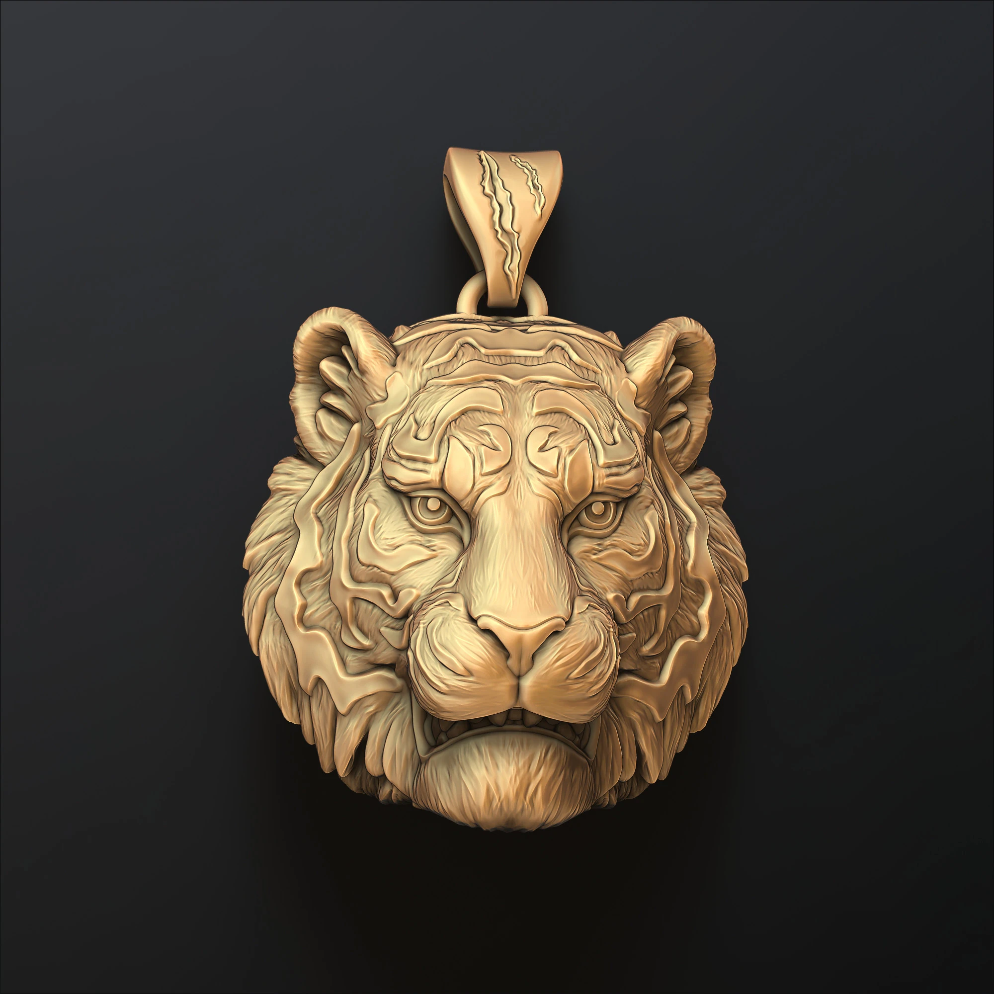 Tiger Head Pendant 3D print model 3D Print Model .c4d .max .obj .3ds .fbx .stl .blend 