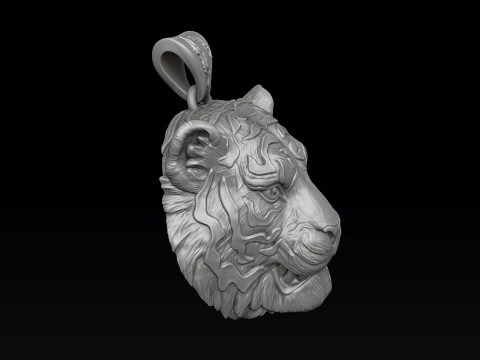 Tiger Head Pendant 3D print model 3D Print Model