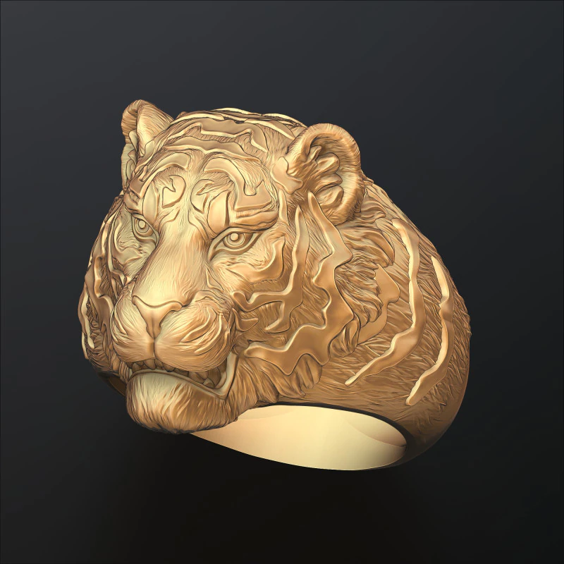 Modello di stampa 3D dell'anello della tigre Modello di stampa 3D .c4d .max .obj .3ds .fbx .stl .blend 