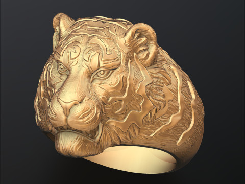 Tiger Ring 3D print model Modello di stampa 3D