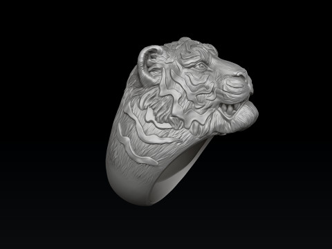 Tiger Ring 3D print model 3Dプリントモデル