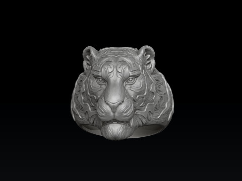Tiger Ring 3D print model 3Dプリントモデル
