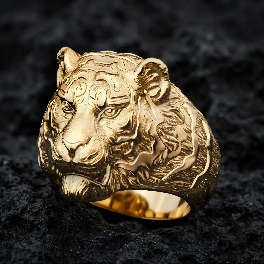 Tiger Ring 3D print model 3D Print Model .c4d .max .obj .3ds .fbx .stl .blend 