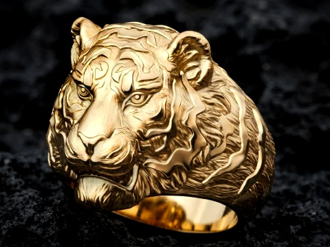 Tiger Ring 3D print model 3D Print Model
