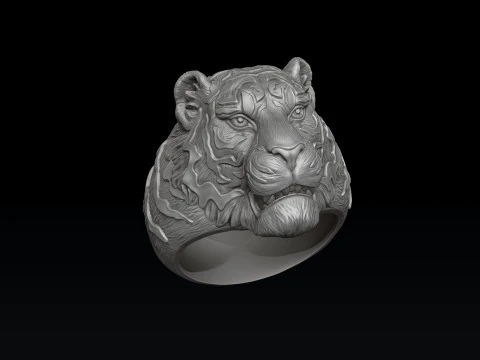 Tiger Pendant Ring Set 3D print models 3D Print Model