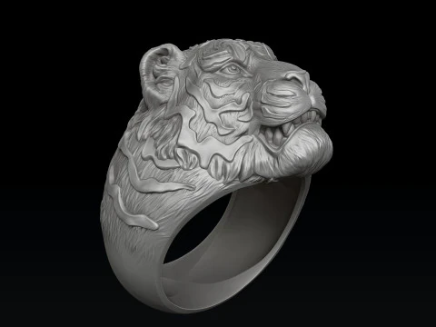 Tiger Pendant Ring Set 3D print models 3D Print Model