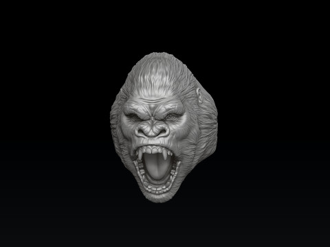 Gorilla Head Ring 3D print model 3D Print Model